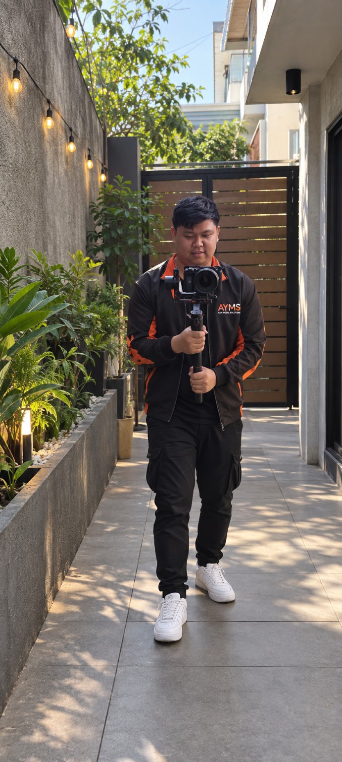 A&Y Media Solutions videographer Aldrin operating a stabilized camera